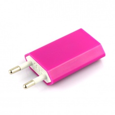 EU AC to USB Power Charger Adapter Plug for iPod iPhone Purple