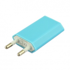 EU AC to USB Power Charger Adapter Plug for iPod iPhone Blue