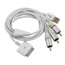 Composite AV Video to TV RCA Cable USB Charger For iPod Touch iPhone ipad 4 4G 4S