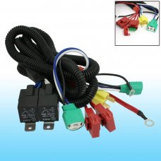 Car 30A Fuse 2 H4 HID Headlight Fog Bulb Female Plug Relay Harness Wire