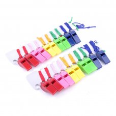 Mix Color Plastic Whistle With Lanyard for Boats Raft Party Sports Games Emergency Survival Pack of