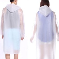 Portable Women/Men Waterproof Jacket Clear PVC Raincoat Rain Coat Hooded Poncho