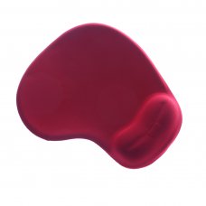 Gel Mouse Pad with Wrist Rest, Silicone, Red