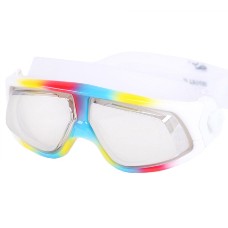 Optical Corrective Swimming Goggles Nearsighted Large Frame Goggles White Frame Fading  -6.0