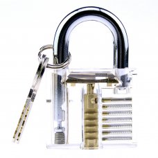 Transparent Professional Visible Padlock Lock for Locksmith Lock Training Trainer with 12 Picks Set