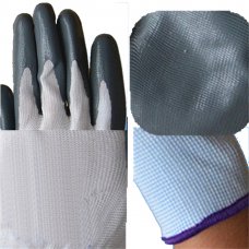 Gluing Nylon Protection Gloves Wear and Oil Resistant Butyronitrile Gloves