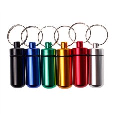 Waterproof Aluminum Portable Pill Drug Box Case Cache Drug Holder Keychain Container Colorful