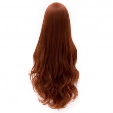 H764482L1 Japan Cosplay Wig Middle Part Big Curly COS Wig Reddish Brown