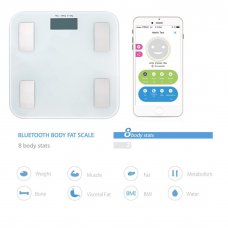 Fashion Bluetooth Body Fat Monitor Digital Precision Scale LCD Display White