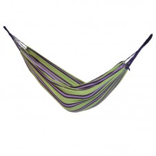 Outdoor Hammock For Two People Canvas Hammock With Cloth Bag Rope Light Green Colorful Strip