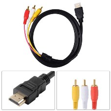 HDMI to 3RCA Cable HDMI to AV Cable Audio Video Cable 1.5m