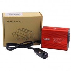 Car Use Inverter 150W 12V to 110V Dual USB Ports American Standard Red