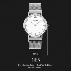 Fashion Couple Watch Simple Magnetic Watch Business Casual Watch 1318 Men's Silver