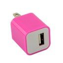 US AC to USB Power Charger Adapter Plug for iPod iPhone Rosy
