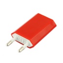 EU AC to USB Power Charger Adapter Plug for iPod iPhone Red