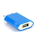 EU AC to USB Power Charger Adapter Plug for iPod iPhone Lake Blue