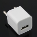 EU AC to USB Power Charger Adapter Plug for iPod iPhone White