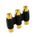 3 RCA Female to Female F/F Connector Adaptor for TV DVD
