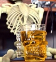 Large hand-blown skull cup