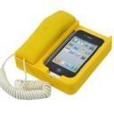iPhone 4 mobile phone holder / retro matte telephone yellow
