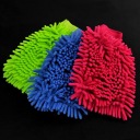 Chenille microfiber wash mitt Cleaning glove color randomly