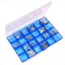24 frames colorful jewelry storage box pill storage box blue