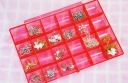 24 frames colorful jewelry storage box pill storage box pink