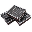 charcoal with transparent cover zipper underwear storage box 3 in 1 suit brown