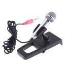 3.5mm Mini Studio Speech Mic Dynamic Lightweight Microphone w Stand for PC
