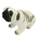 Black White Plush Ceramic Pug Nodding Dog for Car Auto