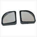 Car Wide Angle Adjustable Blind Spot Rearview Mirrors - Black + Silver (2 PCS)