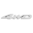 Silver Tone Metal 4WD Pattern Car Badge Sticker Emblem Decor