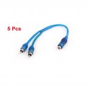 5 Pcs 2 Female to Male RCA Y Splitter Audio Video Cable Cord Wire Adapter 26cm Long