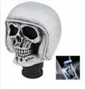 Personalized Hat Skull Shape Resin Gear Shift Knob - Silver Grey