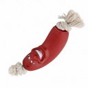 Funny Smile Sausage With Rope Dog Toy Vivid cute Puppy Chew Hotdog Toy