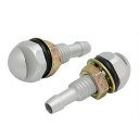 2 x Silvery Car Auto Metal Windshield Washer Nozzle