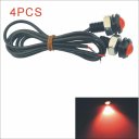 12V 1.5W 18MM Auto Car Eagle Eye Red Rear LED Light Day Time Running Lamp-Black (4PCS