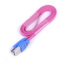 1m Micro Smiley Face LED Flat USB Data Sync Charger Cable for Samsung Galaxy