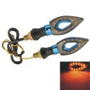 Motorcycle Yellow LED Front Rear Turn Signal Lights-Blue(2PCS)