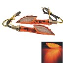 2 Pcs Motorcycle Hook Shaped Yellow LED Front Rear Turn Signal Lights