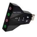 Double Sound Card Virtual 7.1 Channel USB 2.0 Audio Adapter Dual Microphone and Headset 3D Audio Sound Card