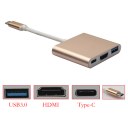 15CM Type-C 3.1 Male to USB3.0/ HDMI/ Type C Female Charger Adapter for Macbook FW1S