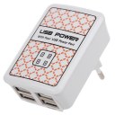 High quality 3.5A EU Wall Charger Multi USB 4 Ports AC Power Travel Adapter