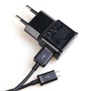USB Wall Charger EU Plug Black For Model Galaxy S4 Micro USB Data Charging Cable