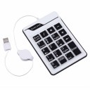 Laptop/N Flexible Black & White USB Keyboard Numeric Number Keypad 19 Keys 