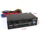 T2N2 New 5.25in Black Card Reader Multi-function Port Front Drive Bay Panel