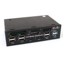 T2N2 New 5.25in Black Card Reader Multi-function Port Front Drive Bay Panel
