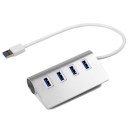 4 Ports Aluminum USB 3.0 Hub High-Speed For Apple Macbook Pro Mac PC Laptop
