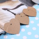 100x Heart Kraft Paper Wedding Party Gift Card Label Blank Luggage Tags + String