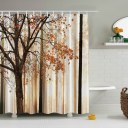 Maple Leaf Trees Pattern Bathroom Waterproof Polyester Fabric Shower Curtain 71"